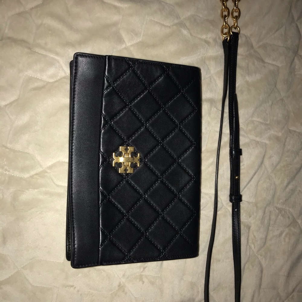 TORY BURCH Georgia Turn Lock Black Cross Body Bag - Picture 6 of 8